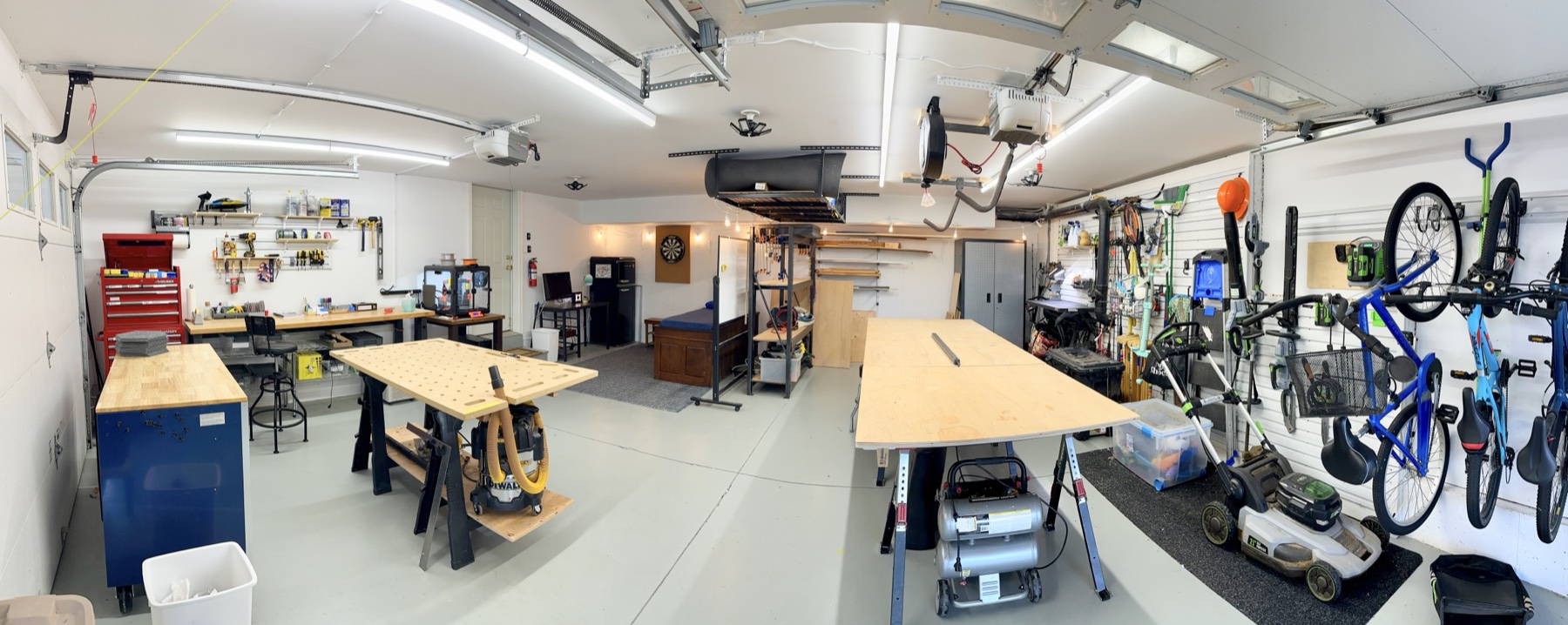Bryan's 20&times;23 garage after &mdash; organized maker space