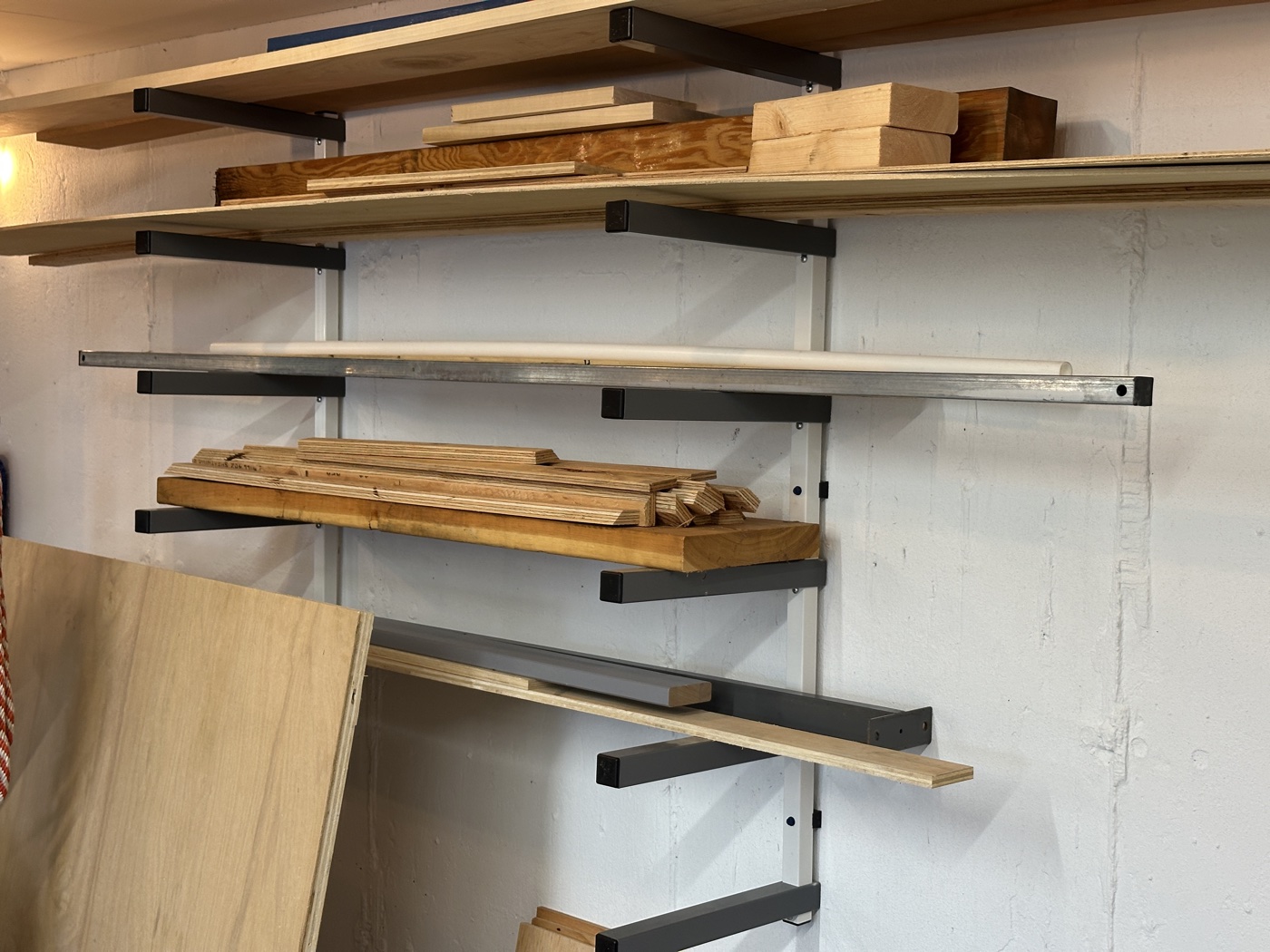 Wall-mounted lumber rack