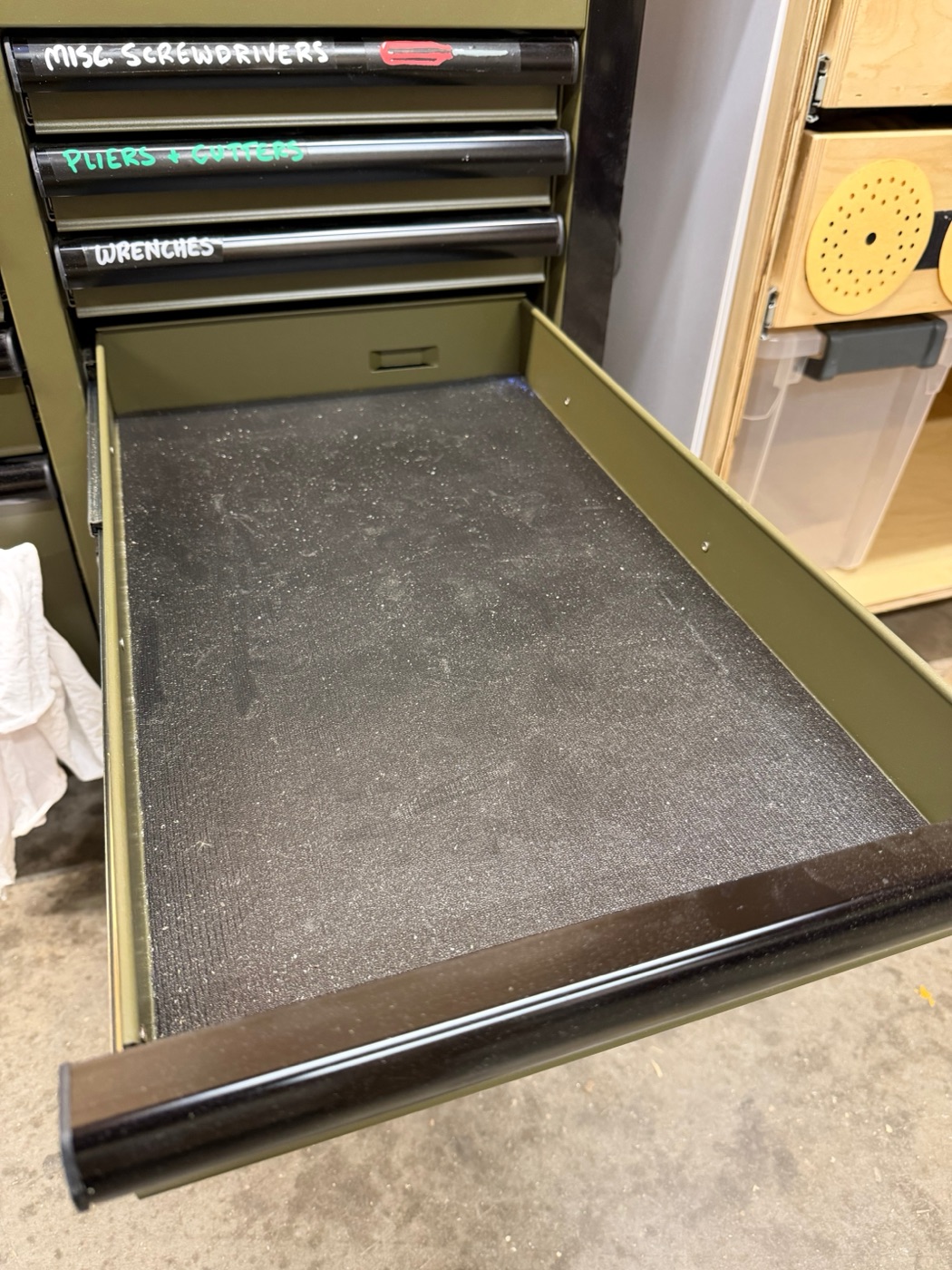 Pull-out tray work surface