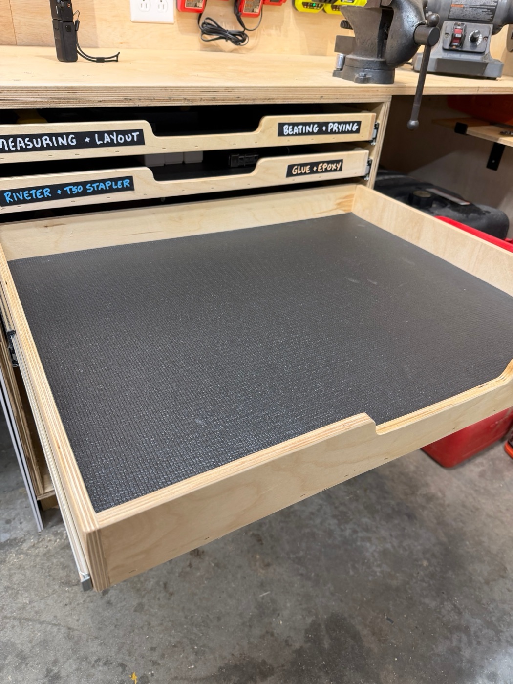 Custom plywood drawer cabinet