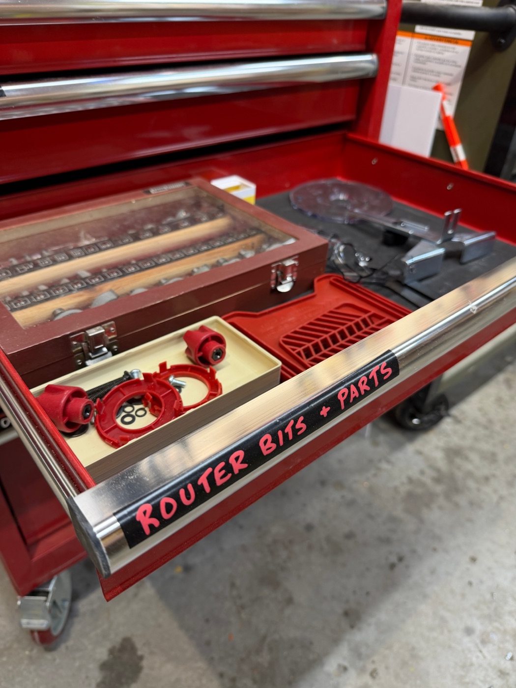 Router bits and parts drawer
