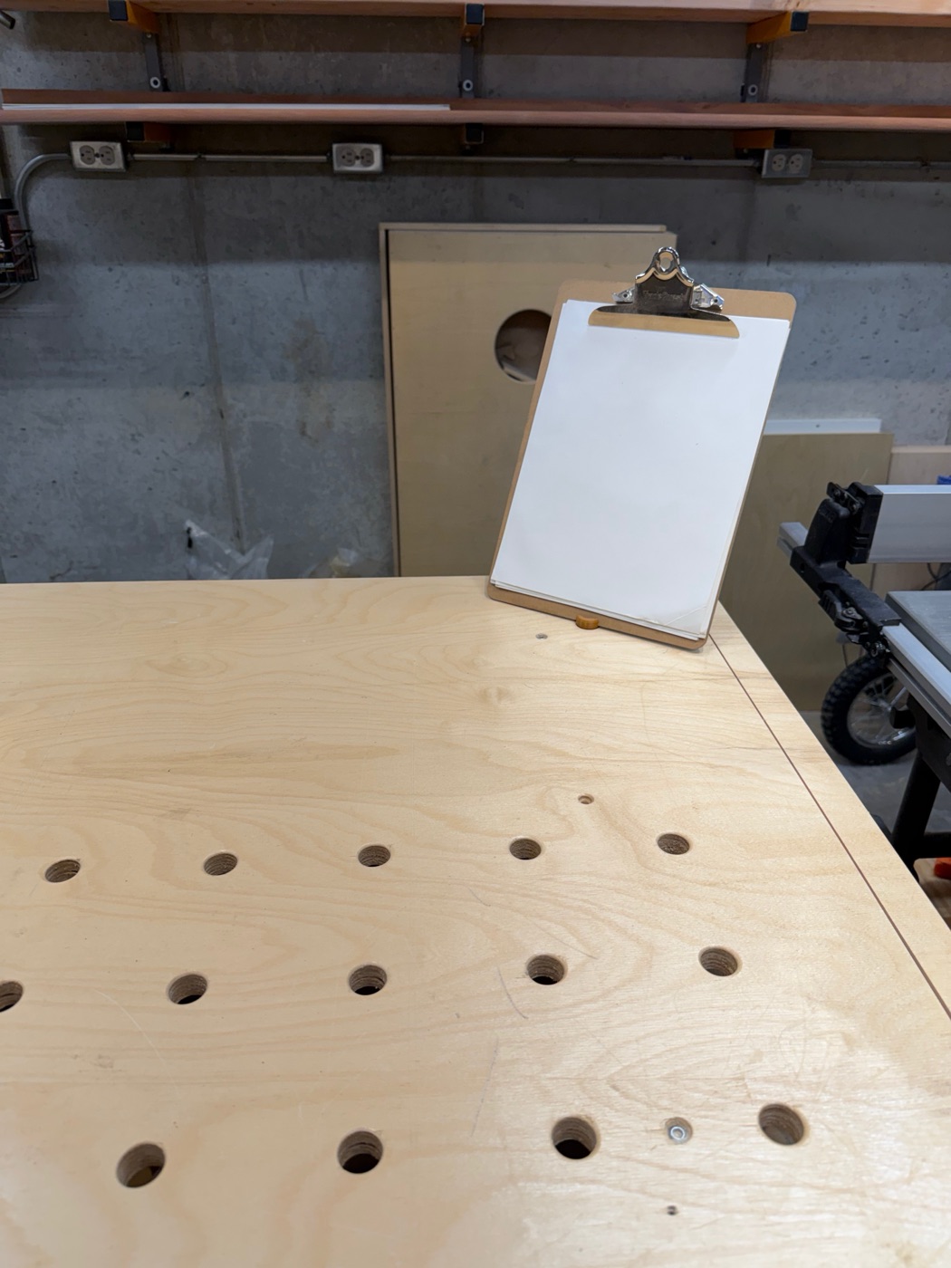 MFT-style workbench with dog holes