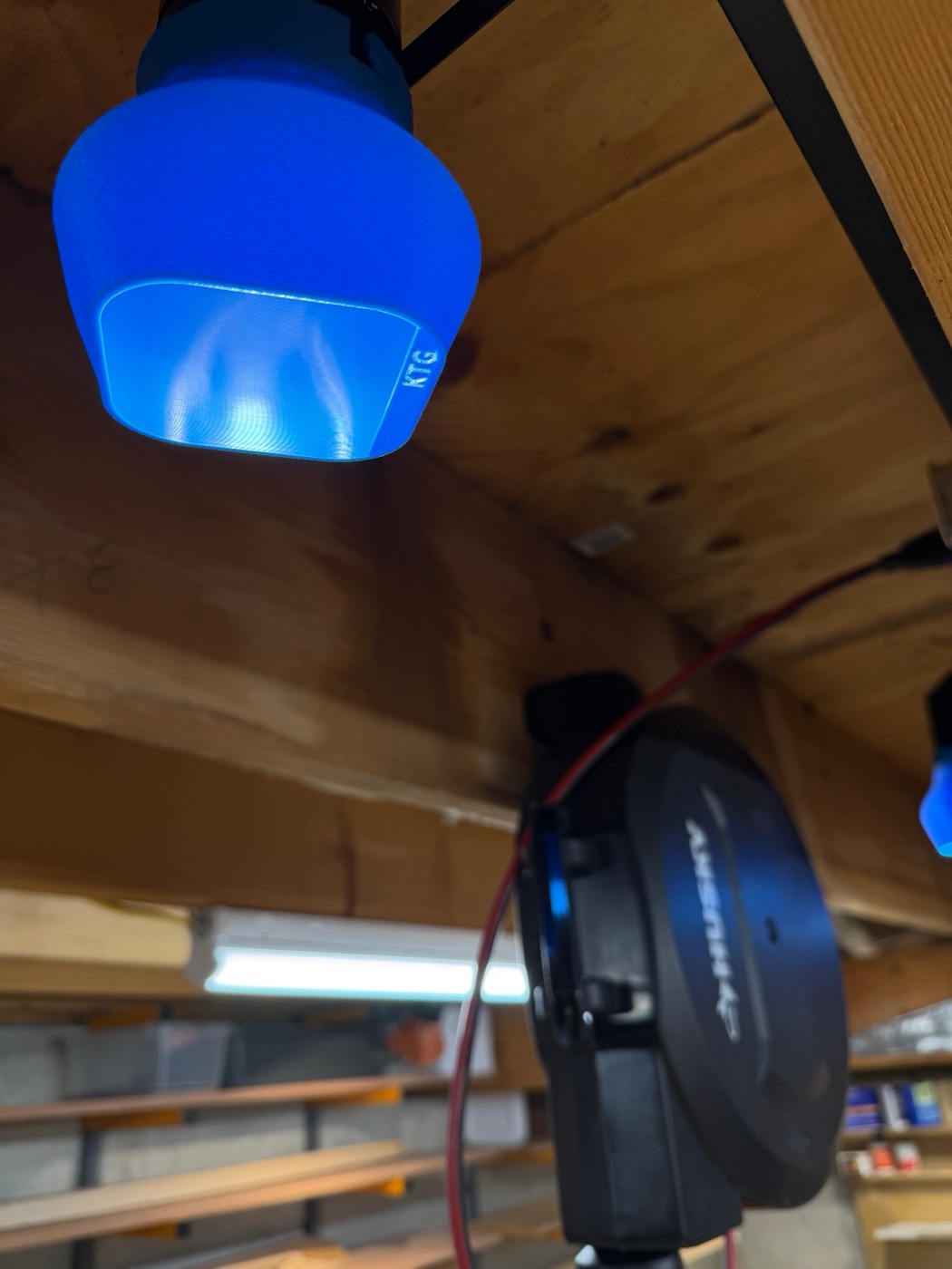 Blue 3D-printed KTG light shade
