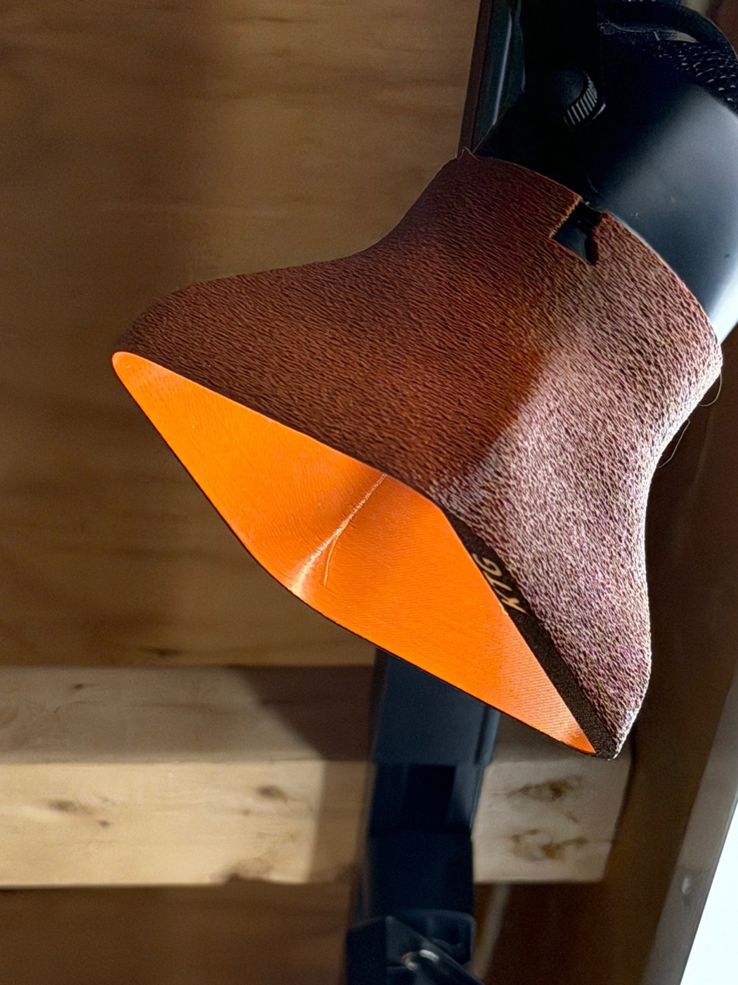 3D-printed light shade wood grain texture