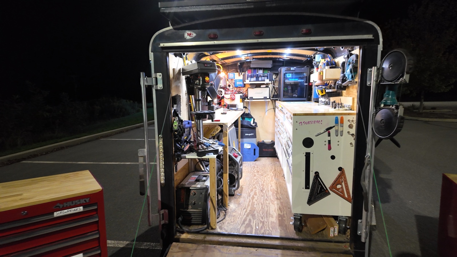 KTG 5&times;8 trailer after &mdash; full mobile workshop